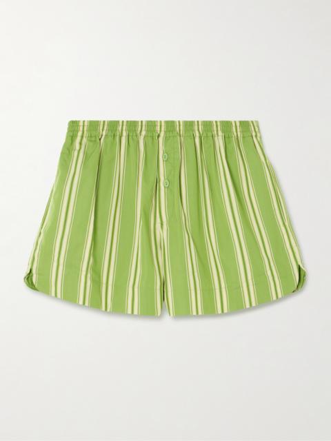 Lonia Striped Cotton-poplin Shorts
