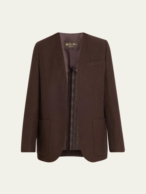 Hanna Open-Front Summer Linen Crepe Jacket