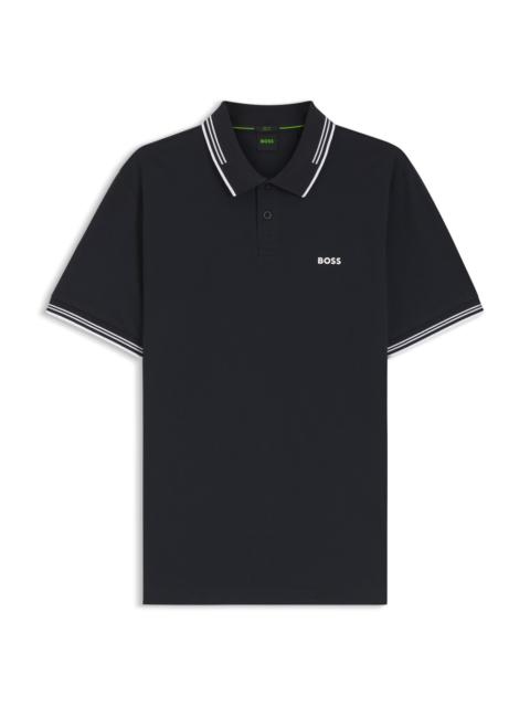 STRETCH-COTTON SLIM-FIT POLO SHIRT WITH BRANDING