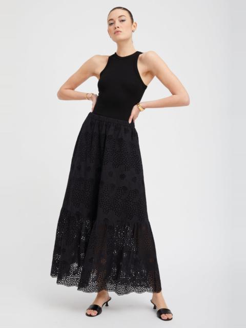 BLACK EYELET ALI MAXI SKIRT