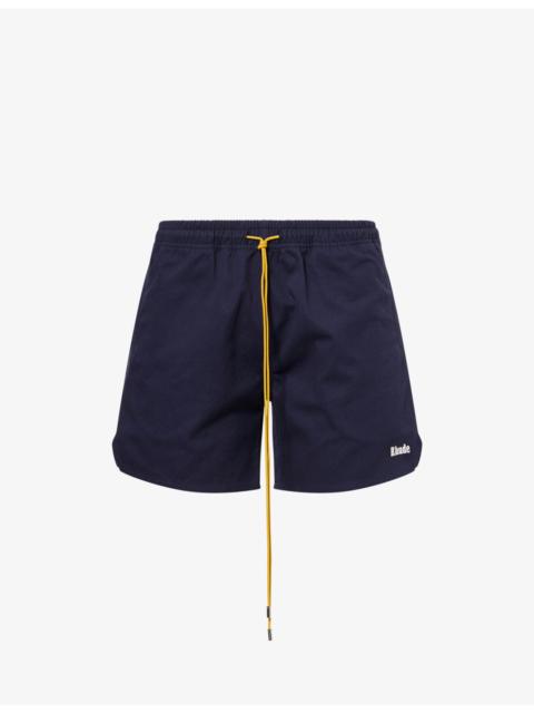Logo-Embroidery Cotton Twill Shorts