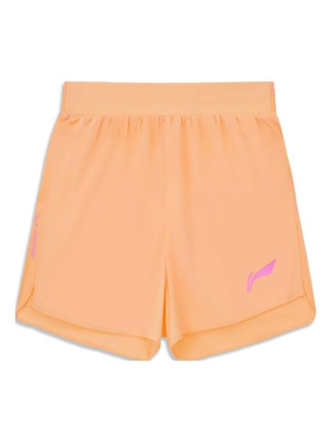 (WMNS) Li-Ning Graphic Running Shorts 'Light Orange' AKSU004-3