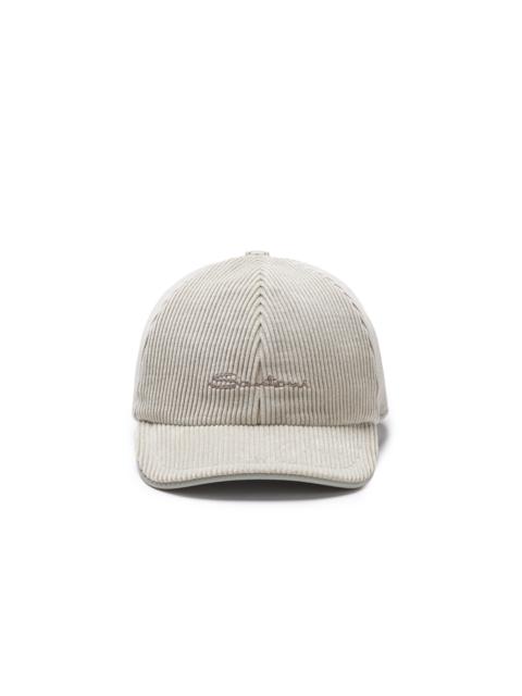 Grey velvet baseball cap