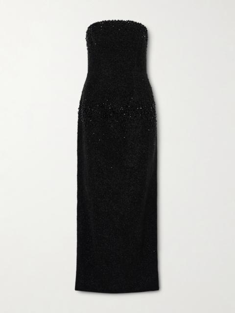 Tina Strapless Embellished Crepe Gown