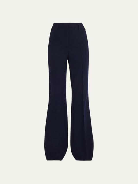 Farrah Boot-Cut Mid-Rise Wool Pants