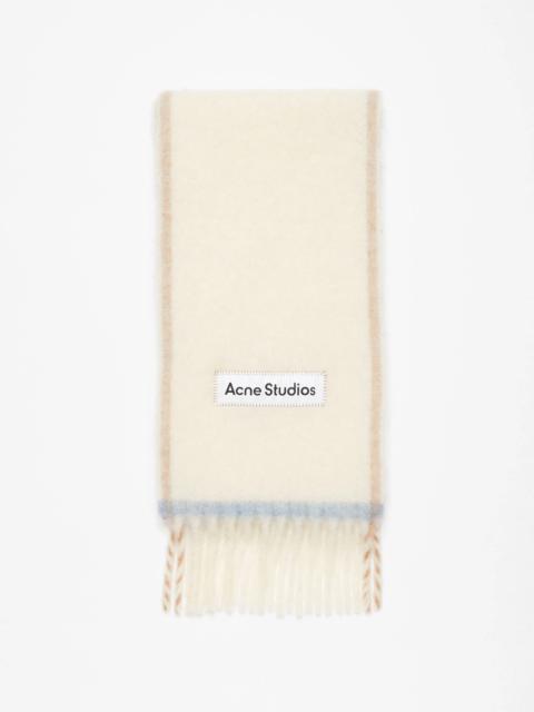 Wool mohair scarf - Narrow - White