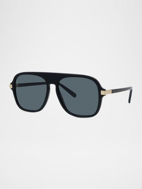 Logo-Print Aviator Acetate Sunglasses