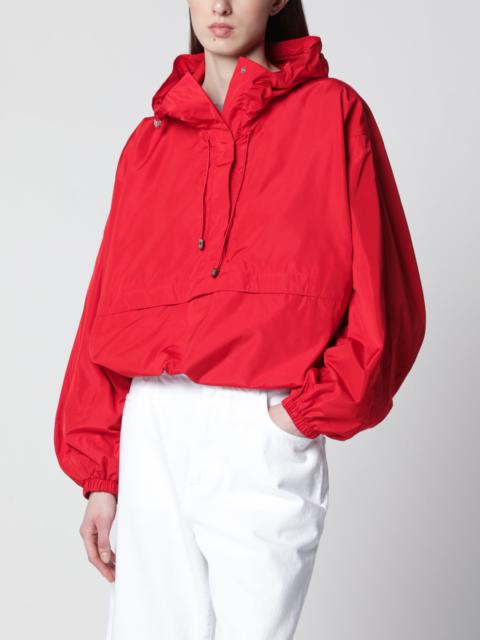 Red windbreaker in silk-blend fabric