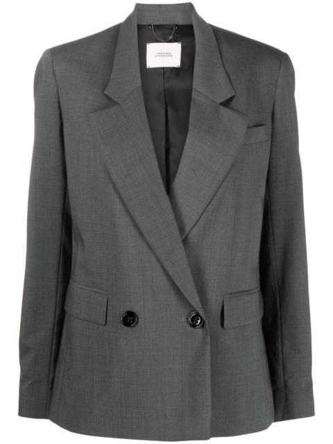 double-breasted virgin wool-blend blazer