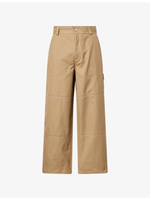 Straight-Leg Cotton-Blend Worker Trousers