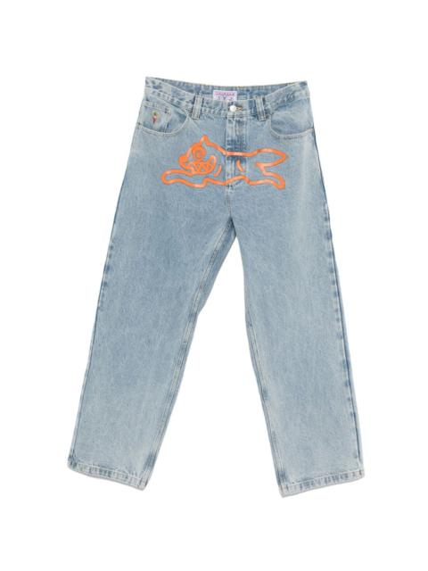 Running Dog Double Scoop graphic jeans