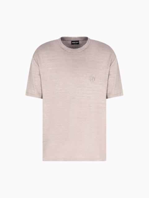 STRETCH-LINEN CREW-NECK T-SHIRT