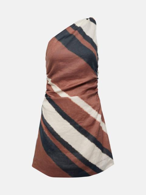 Marga gathered linen minidress