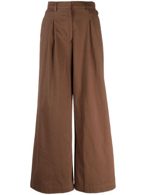 wide-leg cotton trousers