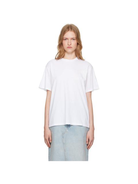 White Numeric Dropped-Shoulder T-shirt
