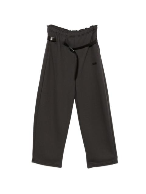 Provincia elasticated-waistband belt track pants
