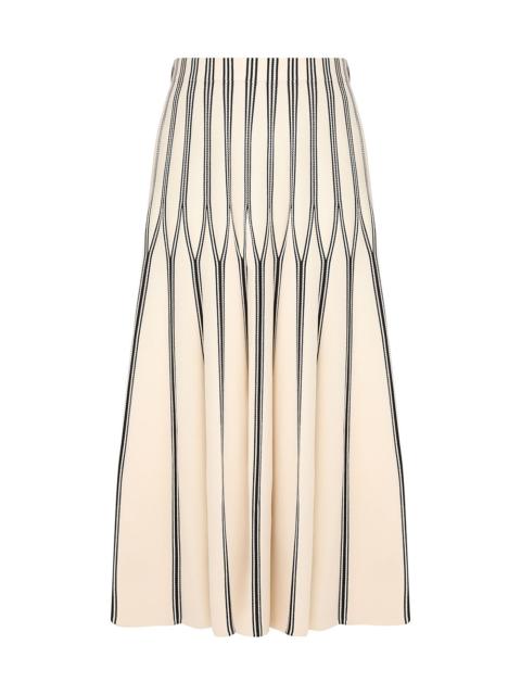REBELLION STRIPED MIDI SKIRT