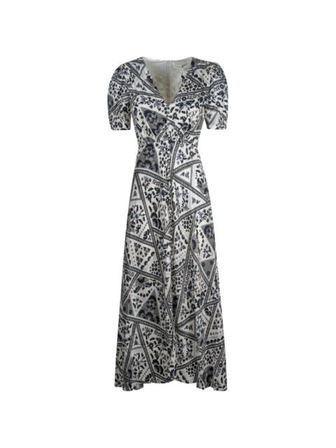 puff sleeve floral dress