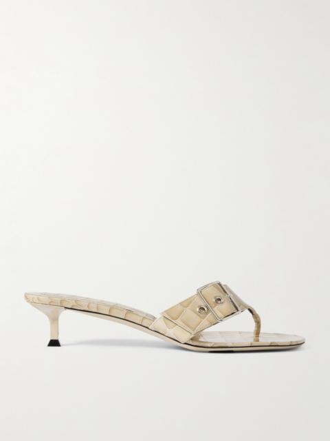 Helix Buckled Croc-effect Patent-leather Sandals