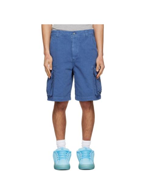 Blue Woven Cargo Shorts
