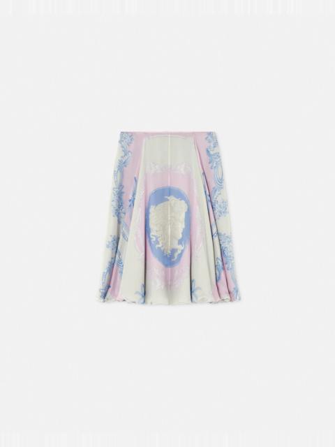 Cameo Silk Crêpe Flowy Midi Skirt