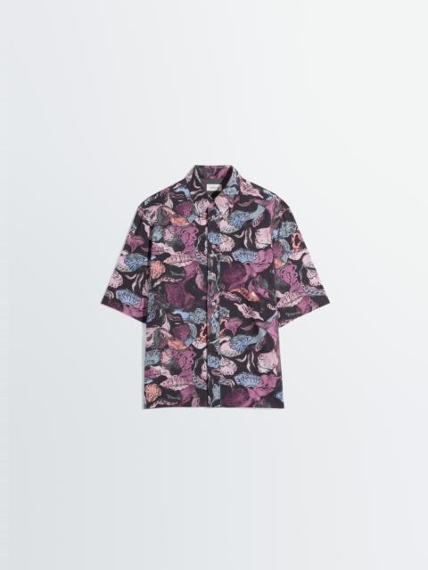 SHORT SLEEVE SHIRT IN FLORAL PRINTED COTTON