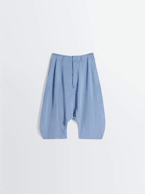 CREASED DROPPED CROTCH BERMUDAS IN POLY VISCOSE TWILL