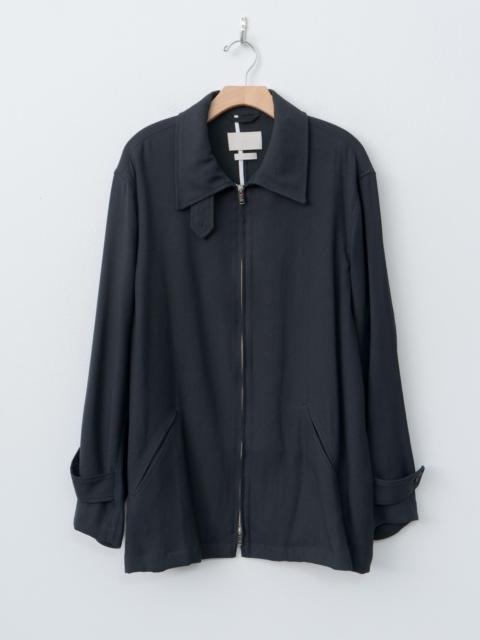 Linen Acetate Zip Blouson - Black