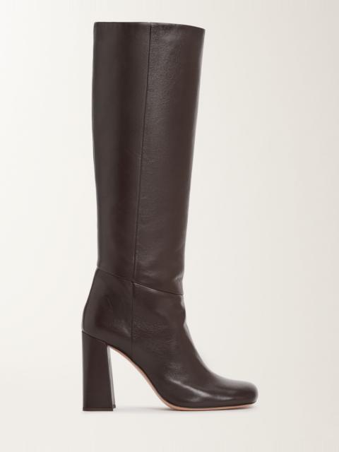 Nappa leather heeled high boots