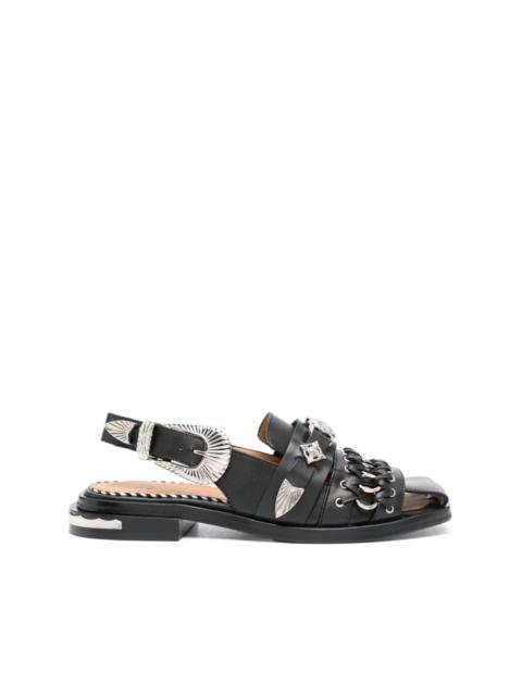 embellished leather sandals