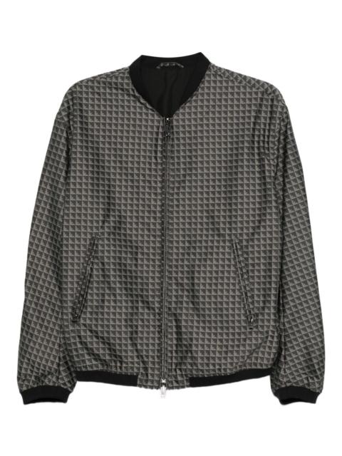 eagle-pattern bomber jacket