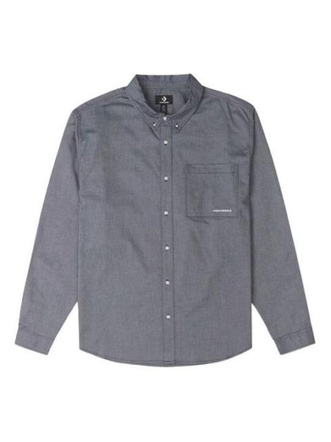 Converse Oxford Button Up Shirt 'Grey Blue' 10024602-A05