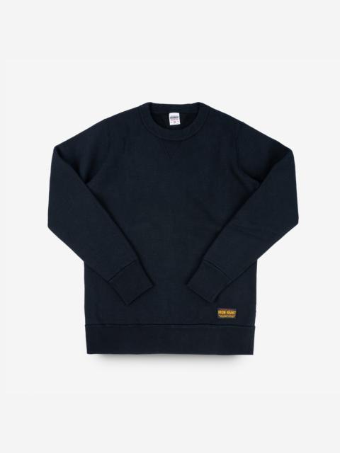 14OZ ULTRA HEAVYWEIGHT LOOPWHEEL COTTON CREW NECK SWEAT - BLACK