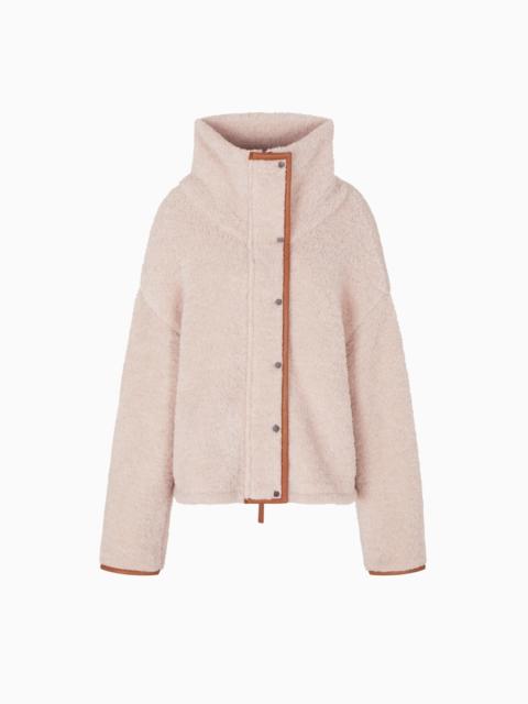 GIORGIO ARMANI NEVE BLOUSON IN CURLY WOOL AND LEATHER