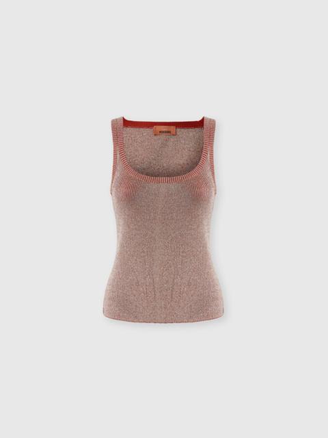Tank Top in Viscose and Lamé Blend