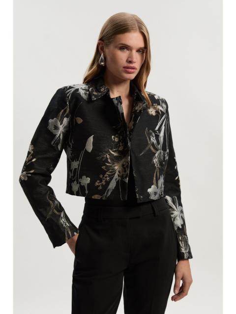 Floral Jacquard Tailored Jacket