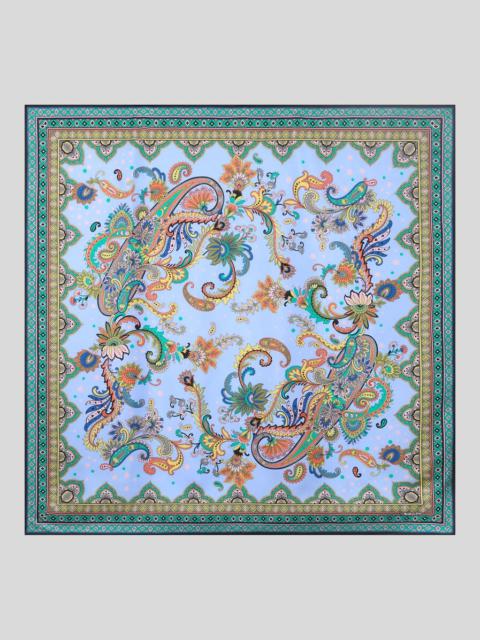 SILK SCARF WITH LEAFY PAISLEY MOTIF