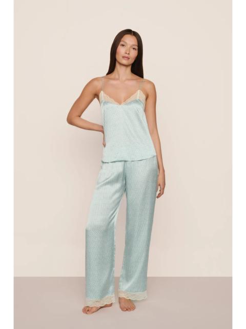 Washable Silk Printed Lace Cami & Pant Set