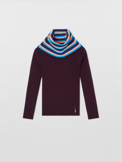 FOLDED TOP / burnt aubergine