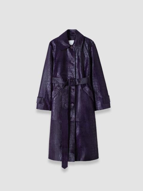 Auger Embossed Croc Leather Coat