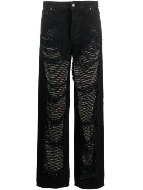 Karen crystal-embellished straight-leg jeans
