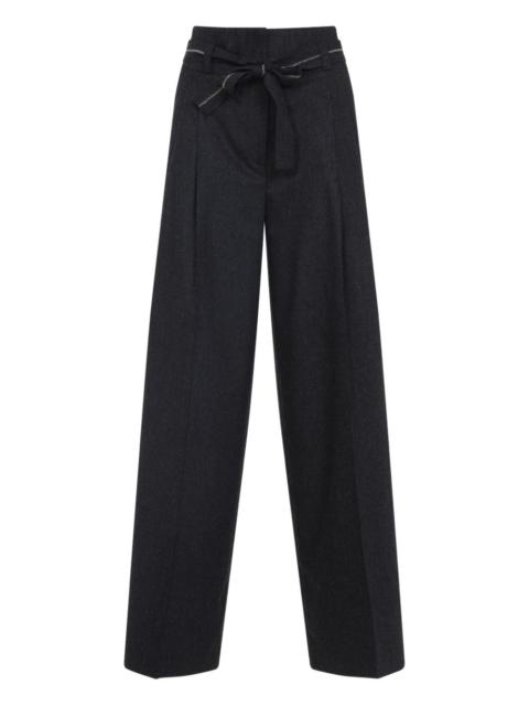 pleated belted trousers