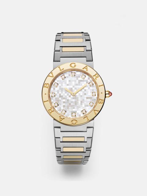 Bvlgari Bvlgari 18kt gold and steel watch with diamonds