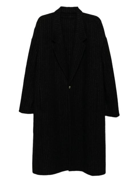 pinstripe wool coat