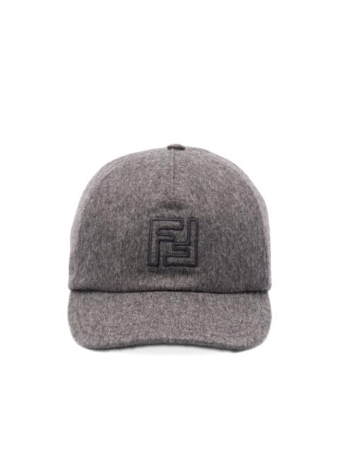 logo-embroidered wool cap