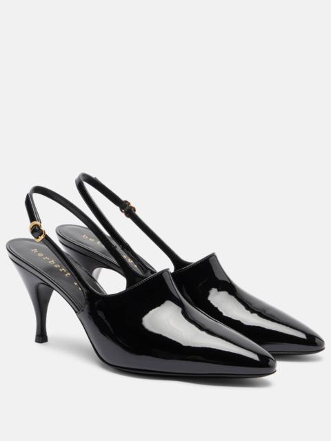 Cover-Up patent leather slingback pumps