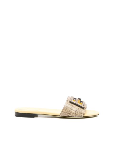 snakeskin leather sandals