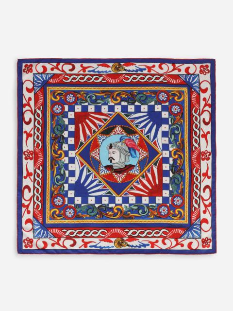 Carretto-print twill scarf (70 x 70)