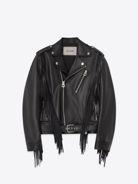 LEATHER JACKET 88 FRINGE BLACK