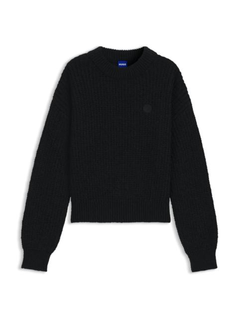 KNITTED SWEATER WITH HAPPY HUGO BADGE